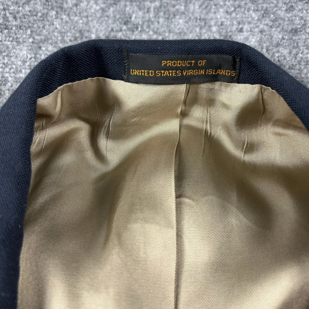 Stanley Blacker Blazer Mens 54R Navy Blue Gold‎ Buttons Classic Hopsack Sport